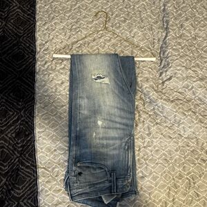 Jack and Jones Distressed Light Blue Slim Jeans